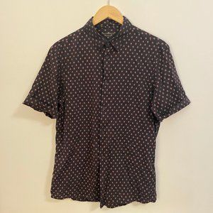 AllSaints Kapow SS short sleeve button down shirt, size medium